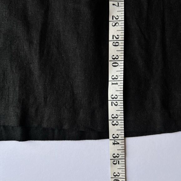 Old Navy Size M in Black Jack Sundress Ruffle Straps V-neck Smocked Linen Blend - Picture 8 of 10